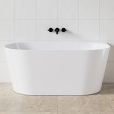 Nueva Bathware Wency 1400mm Gloss White Acrylic Back to Wall Bath