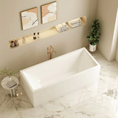 Nueva Bathware Orta Gloss White Rectangle Acrylic Freestanding Bath