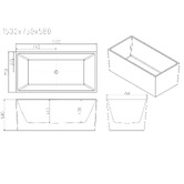 Nueva Bathware Orta Gloss White Rectangle Acrylic Freestanding Bath