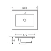 Nueva Bathware Bianca 600mm Floor Standing Ceramic Top Vanity with Basin