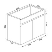 Nueva Bathware Bianca 750mm Gloss White Freestanding Vanity with Ceramic Countertop