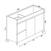 Nueva Bathware Bianca 900mm Gloss White Vanity with Integrated Basin