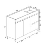 Nueva Bathware Bianca II 900mm Gloss White Vanity With Integrated Basin