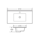 Nueva Bathware Bianca II 900mm Gloss White Vanity With Integrated Basin