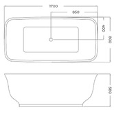 Nueva Bathware Lisbon Gloss White Oval Acrylic Freestanding Bath with Overflow