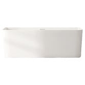 Nueva Bathware Bessemer Gloss White Rectangular Acrylic Back to Wall Bath with Overflow