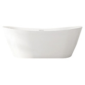 Nueva Bathware Nevada Gloss White Slipper Acrylic Freestanding Bath with Overflow