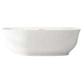 Nueva Bathware Lisbon Gloss White Oval Acrylic Freestanding Bath with Overflow