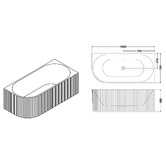 Nueva Bathware Salem Matte White Oval Acrylic Corner Bath with Overflow