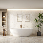 Nueva Bathware Bellevue Oval Acrylic Freestanding Bath with Overflow