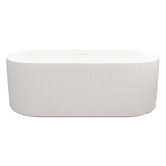 Nueva Bathware Salem Matte White Oval Acrylic Freestanding Bath with Overflow