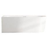 Nueva Bathware Costa Gloss White Oval Acrylic Corner Bath with Overflow