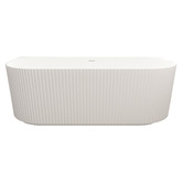 Nueva Bathware Salem Matte White Oval Acrylic Back to Wall Bath with Overflow
