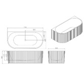 Nueva Bathware Salem Matte White Oval Acrylic Back to Wall Bath with Overflow