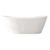 Nueva Bathware Nevada Gloss White Slipper Acrylic Freestanding Bath with Overflow