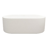Nueva Bathware Salem Matte White Oval Acrylic Freestanding Bath with Overflow