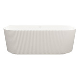 Nueva Bathware Salem Matte White Oval Acrylic Back to Wall Bath with Overflow