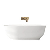 Nueva Bathware Lisbon Acrylic Freestanding Bath with  Antique Brass Wall Mixer Set