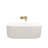 Nueva Bathware Salem Oval Acrylic Freestanding Bath with Brushed Gold Wall Mixer Set