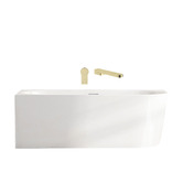 Nueva Bathware Costa Oval Acrylic Corner Bath with Spout &amp; Wall Mixer Package