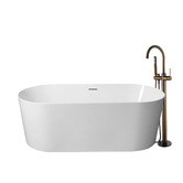 Nueva Bathware Vermont Oval Acrylic Freestanding Bath with Floor Mounted Mixer Package