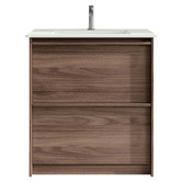 Nueva Bathware Malie 750mm Notaio Walnut Freestanding Single Vanity with Ceramic Countertop