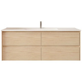 Nueva Bathware Laulea 1500mm Wall Hung Single Vanity with Ceramic Countertop
