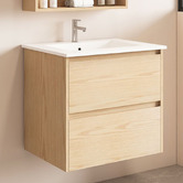 Nueva Bathware Laulea 600mm Wall Hung Single Vanity with Ceramic Countertop