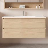 Nueva Bathware Laulea 1200mm Wall Hung Single Vanity with Ceramic Countertop
