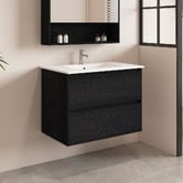 Nueva Bathware Laulea 750mm Wall Hung Single Vanity with Ceramic Countertop