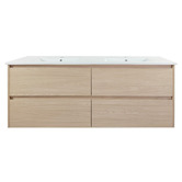 Nueva Bathware Laulea 1500mm Wall Hung Double Vanity with Ceramic Countertop