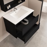 Nueva Bathware Laulea 750mm Wall Hung Single Vanity with Ceramic Countertop