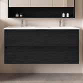 Nueva Bathware Laulea 1200mm Wall Hung Double Vanity with Ceramic Countertop