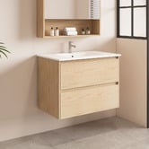 Nueva Bathware Laulea 750mm Wall Hung Single Vanity with Ceramic Countertop