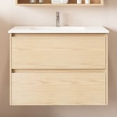Nueva Bathware Laulea 750mm Wall Hung Single Vanity with Ceramic Countertop
