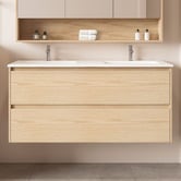 Nueva Bathware Laulea 1200mm Wall Hung Double Vanity with Ceramic Countertop