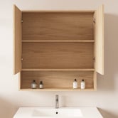 Nueva Bathware Laulea 750mm Mirrored Shaving Cabinet with Open Shelf