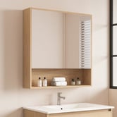Nueva Bathware Laulea 750mm Mirrored Shaving Cabinet with Open Shelf