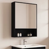 Nueva Bathware Laulea 600mm Mirrored Shaving Cabinet with Open Shelf