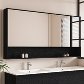 Nueva Bathware Laulea 1500mm Mirrored Shaving Cabinet with Open Shelf