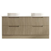 Nueva Bathware Lilinoe 1800mm Natural Oak Freestanding Double Vanity with Stone Countertop