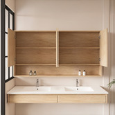 Nueva Bathware Laulea 1500mm Mirrored Shaving Cabinet with Open Shelf