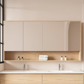 Nueva Bathware Laulea 1500mm Mirrored Shaving Cabinet with Open Shelf