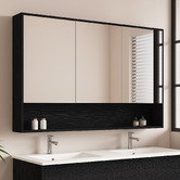 Nueva Bathware Laulea 1200mm Mirrored Shaving Cabinet with Open Shelf