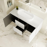 Nueva Bathware Palila 1200mm Matte White Wall Hung Single Vanity with Stone Countertop