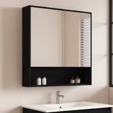 Nueva Bathware Laulea 750mm Mirrored Shaving Cabinet with Open Shelf