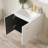 Nueva Bathware Nohoana 600mm Matte White Wall Hung Vanity &amp; Mirror Cabinet Package