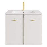 Nueva Bathware Nohoana 600mm Matte White Wall Hung Vanity &amp; Mirror Cabinet Package
