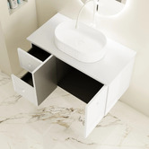 Nueva Bathware Palila 900mm Matte White Wall Hung Single Vanity with Stone Countertop