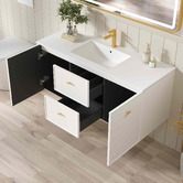 Nueva Bathware Nohoana 1200mm Matte White Wall Hung Single Vanity with Ceramic Countertop